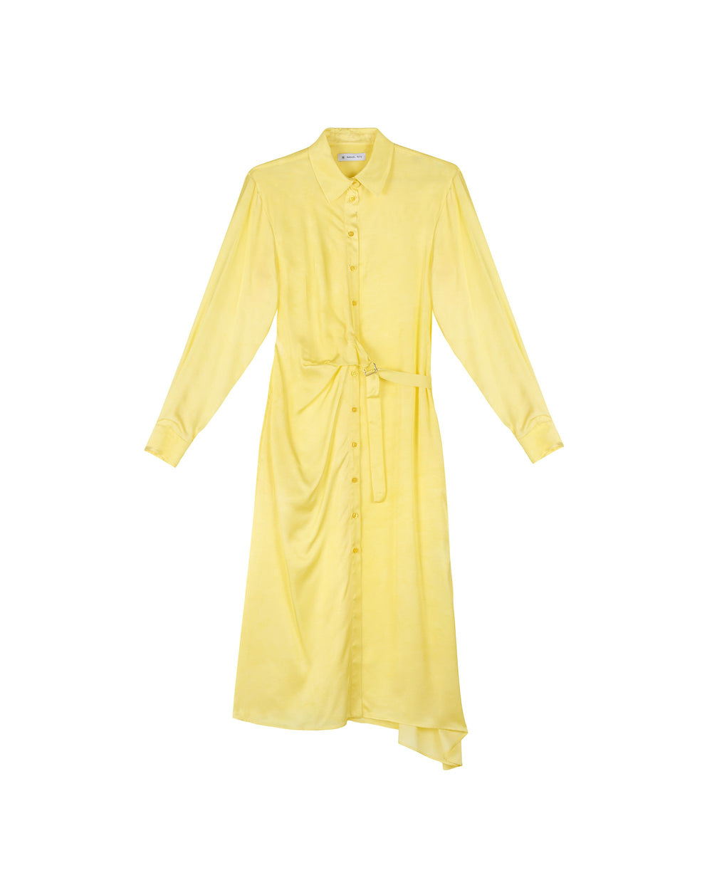 yellow shaded viscose shirt dress