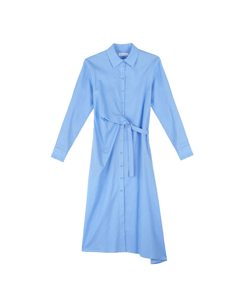 light blue linen cotton shirt dress