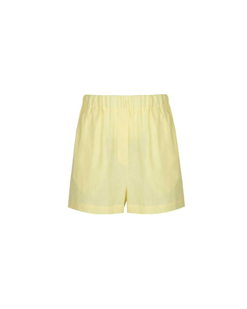 yellow linen cotton bermuda shorts