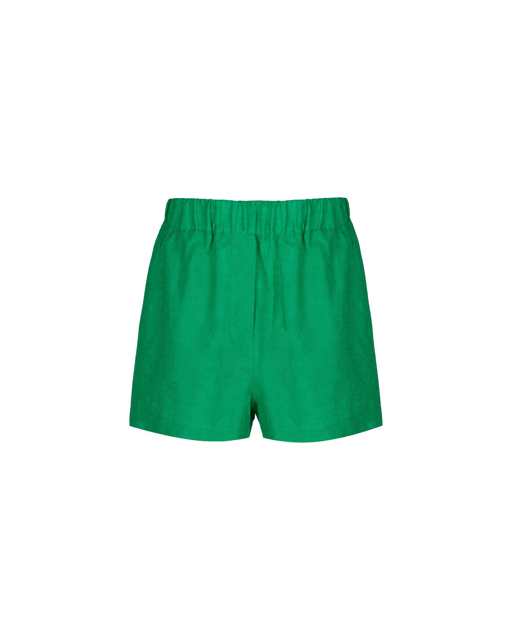 green linen cotton bermuda shorts
