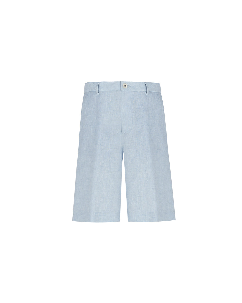 sky blue viscose linen bermuda shorts