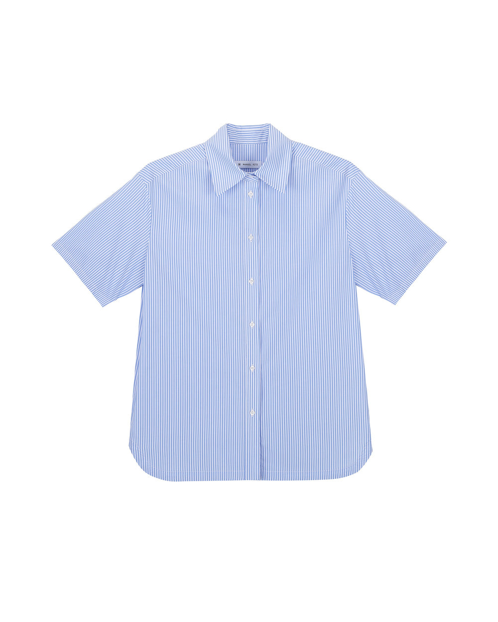 light blue oversized striped cotton shirt