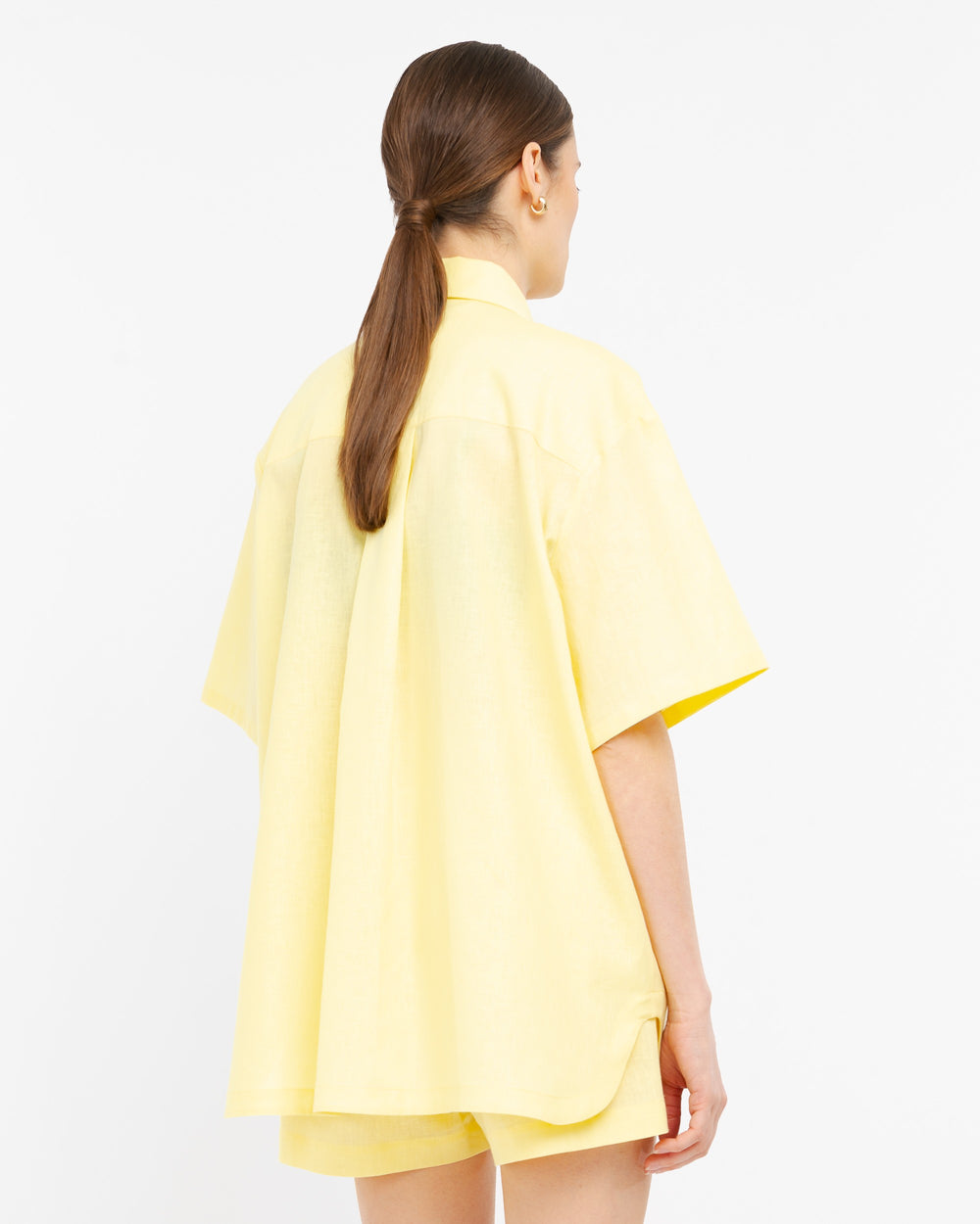 yellow linen cotton over shirt