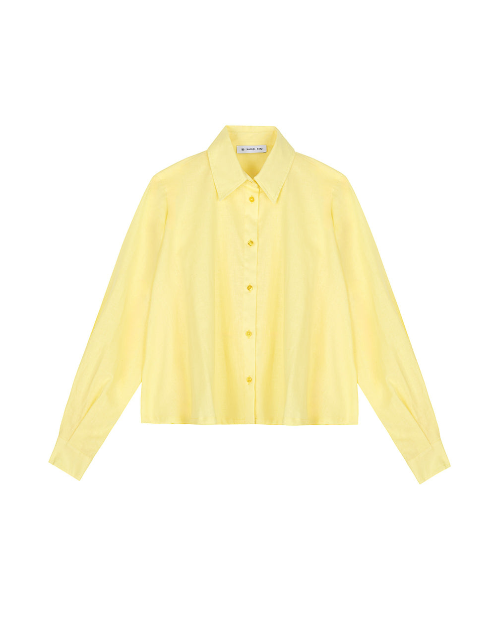 yellow loose fitting linen cotton shirt