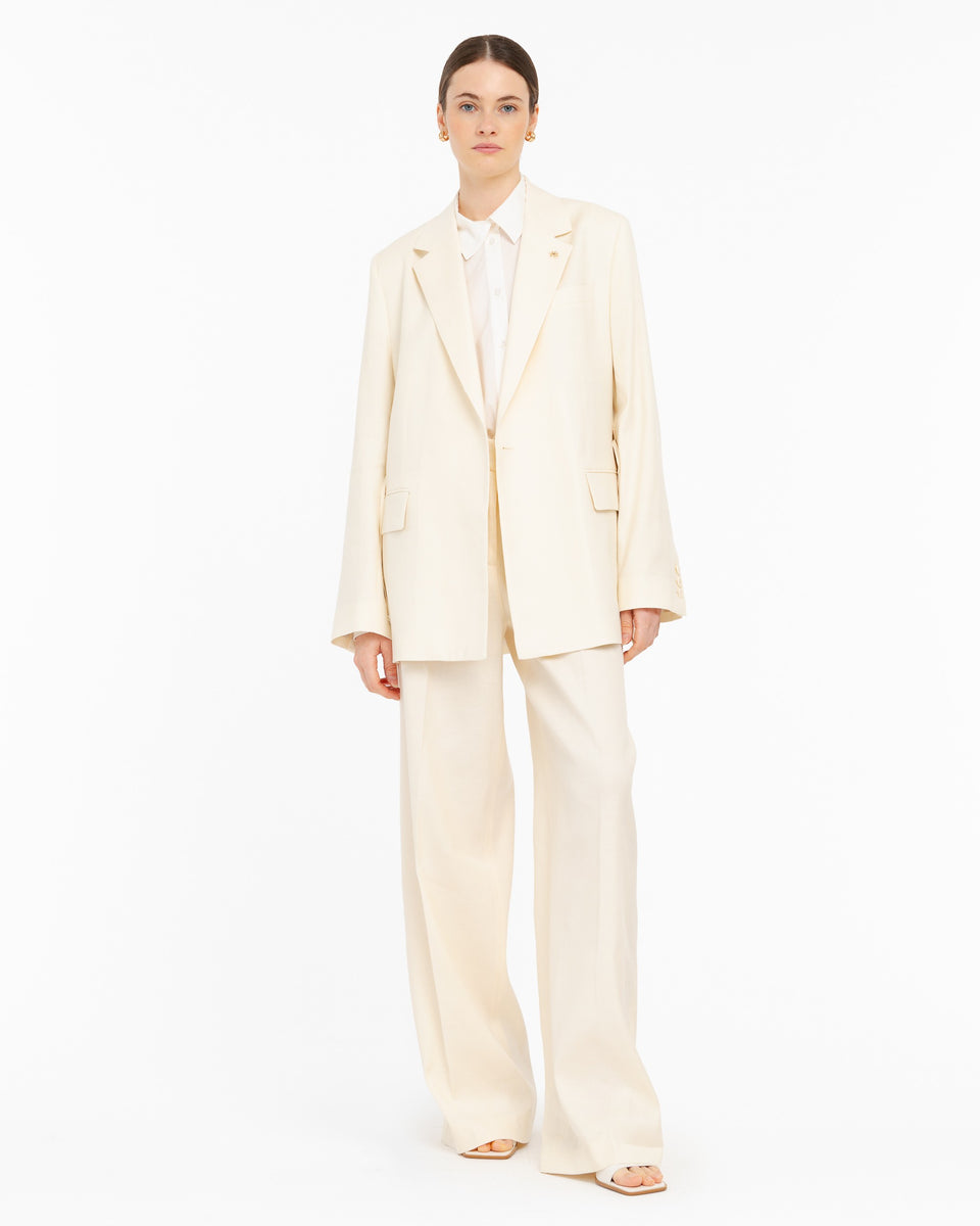 white twill belted blazer - Manuel Ritz Official