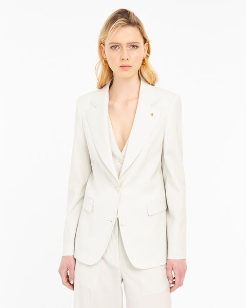 beige cool stretch wool blazer