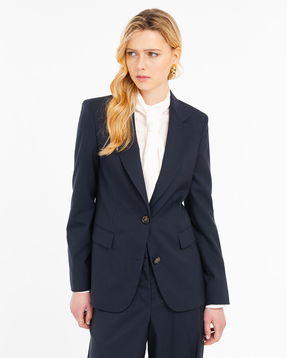 blue cool stretch wool blazer