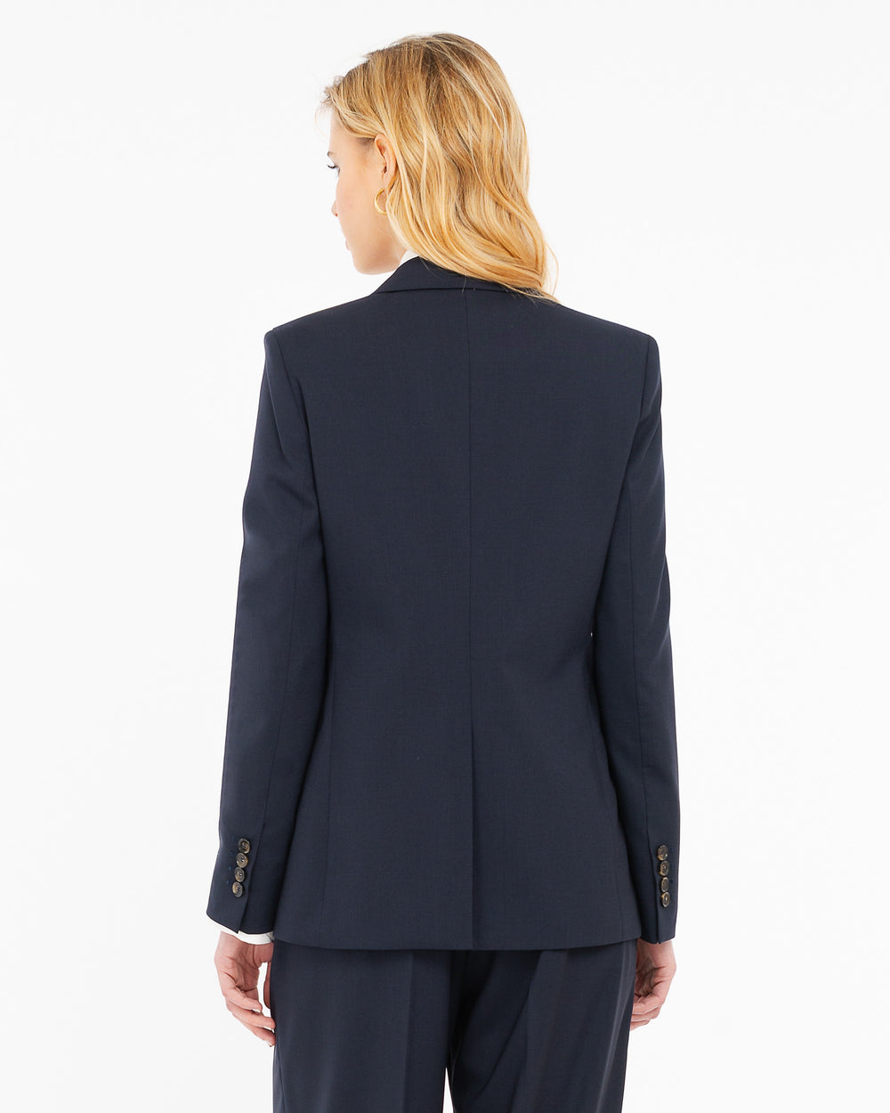blue cool stretch wool blazer