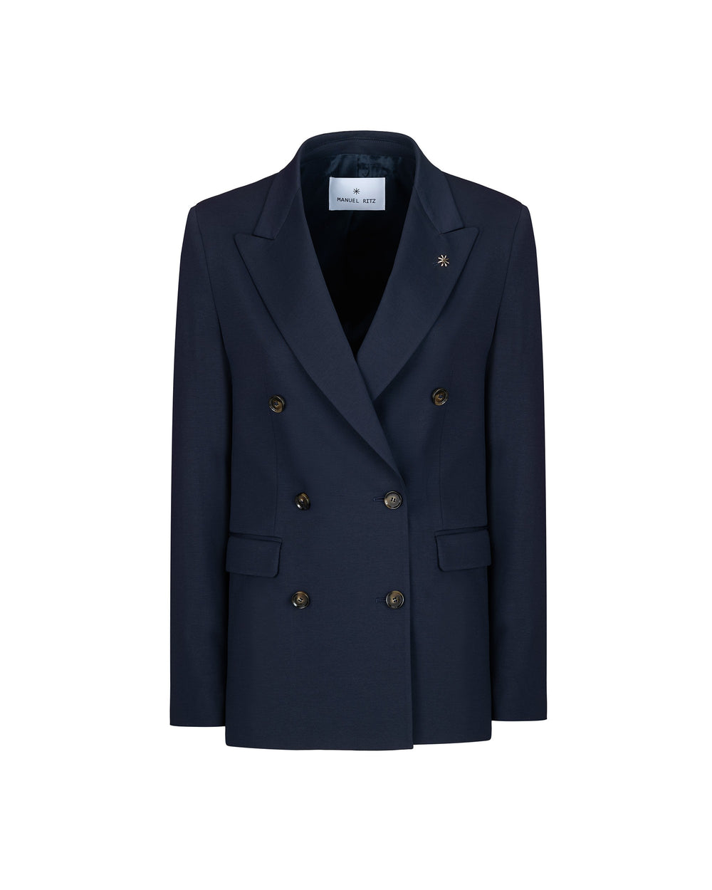 blue jersey stitch milan double breasted blazer