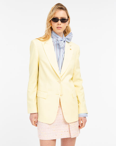 yellow cool stretch wool blazer
