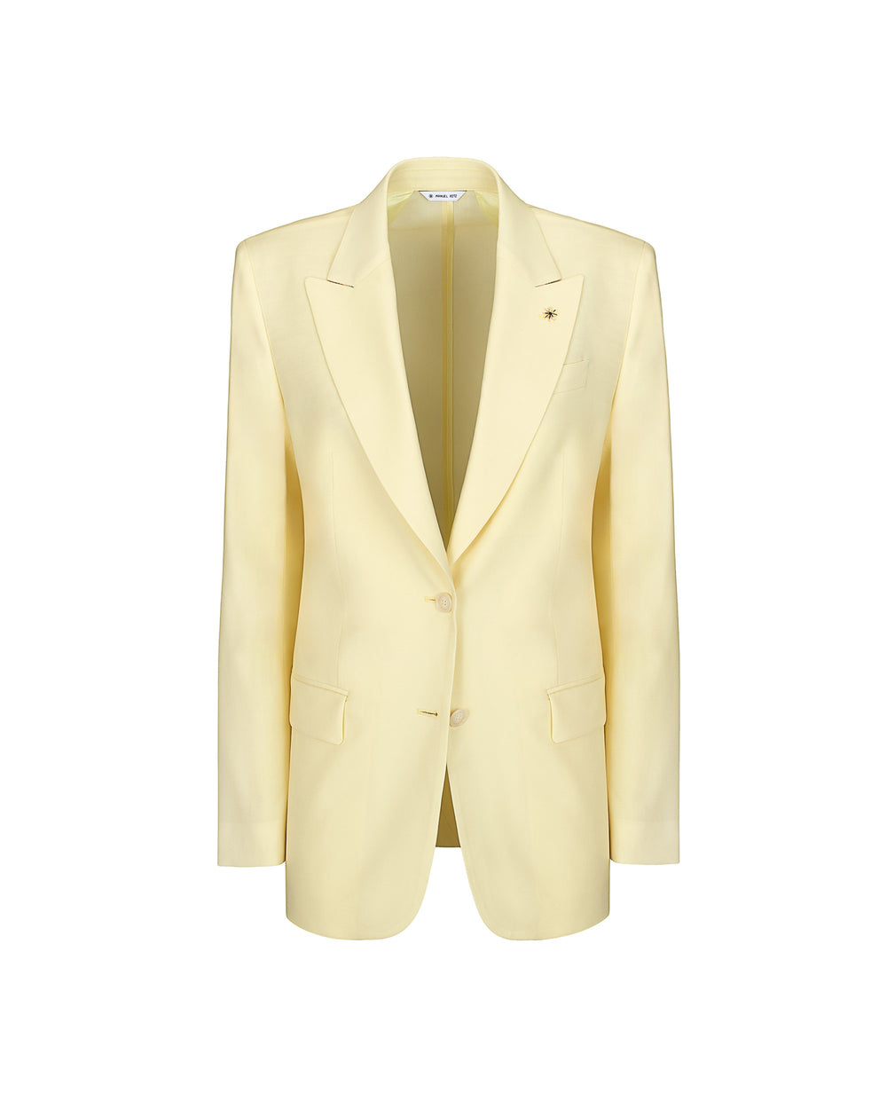 yellow cool stretch wool blazer