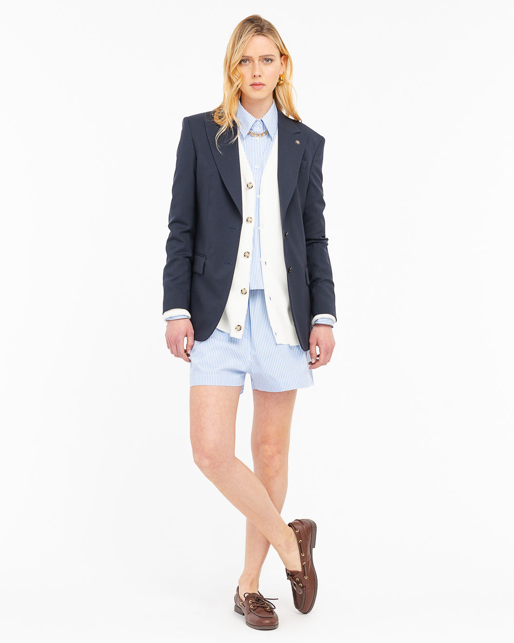 blue cool stretch wool blazer