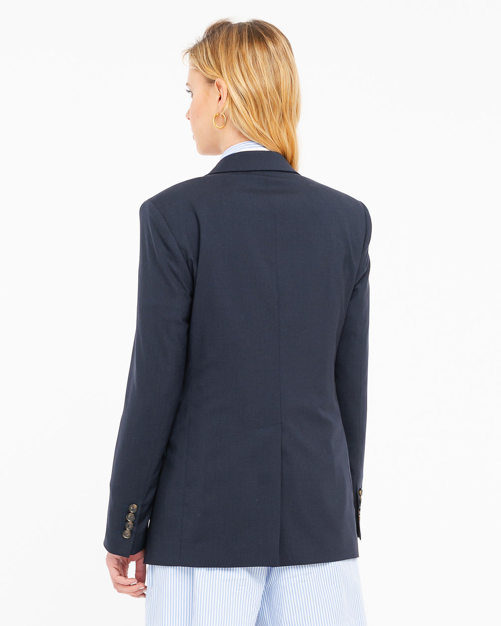 blue cool stretch wool blazer