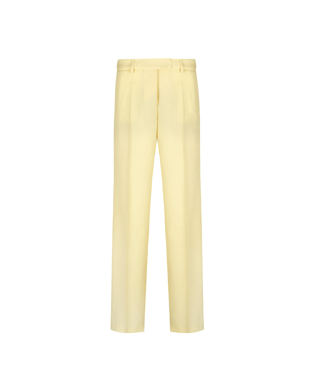yellow wide cool stretch wool trousers