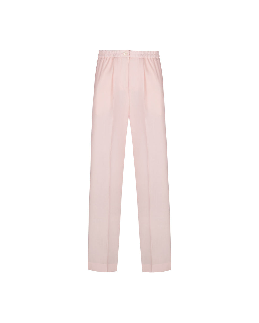 pink cool stretch wool pleated trousers
