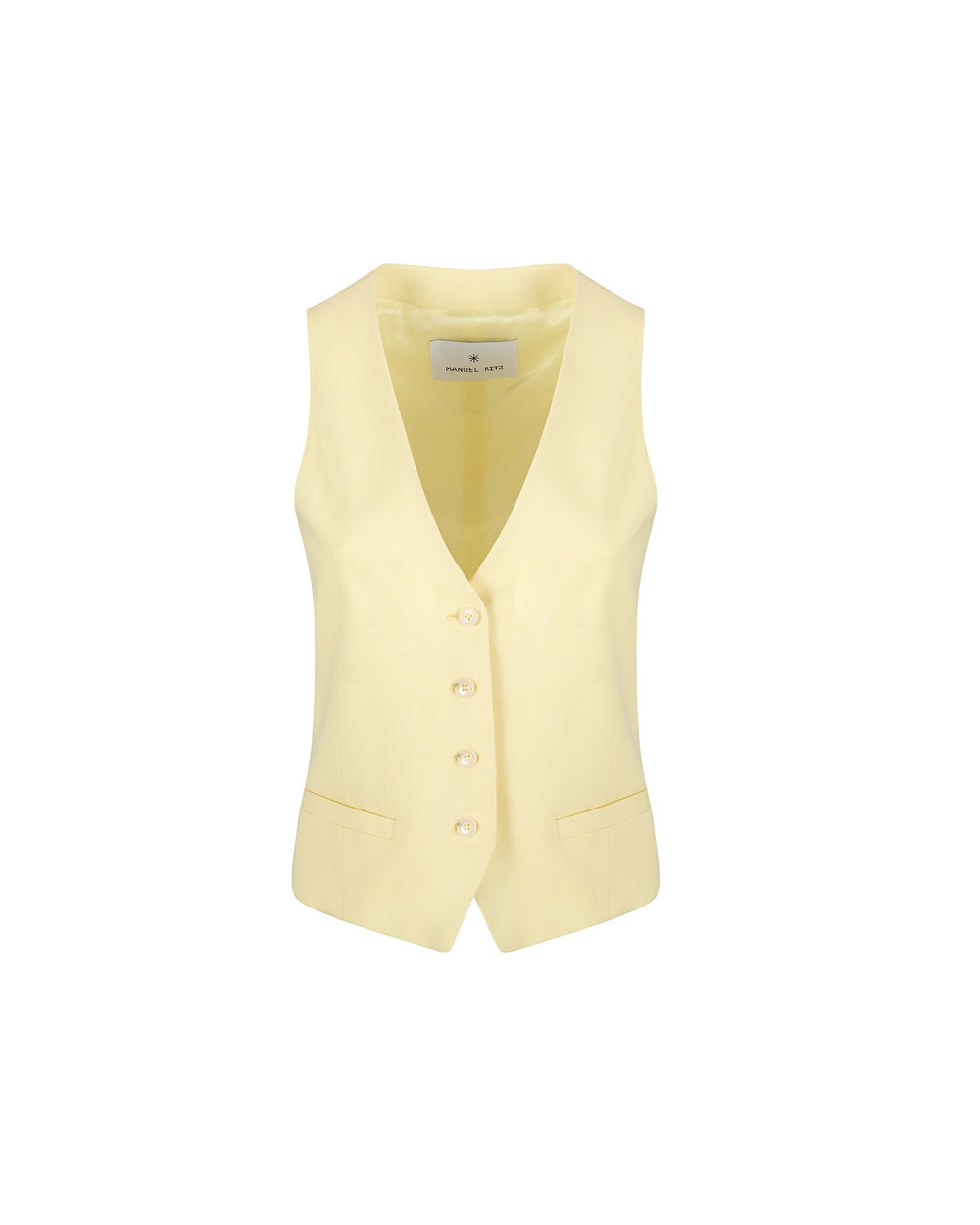 yellow cool stretch wool waistcoat