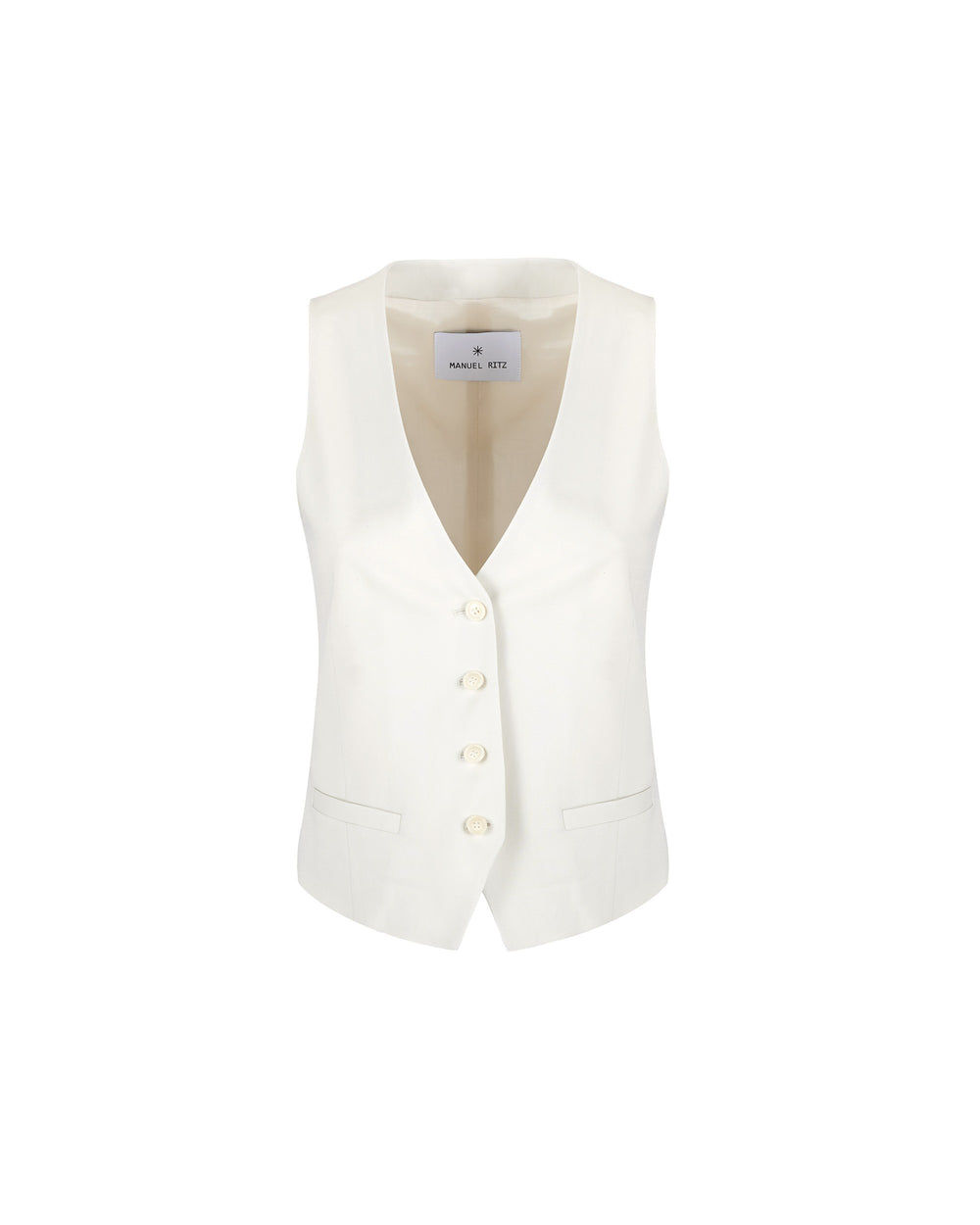 beige cool stretch wool waistcoat