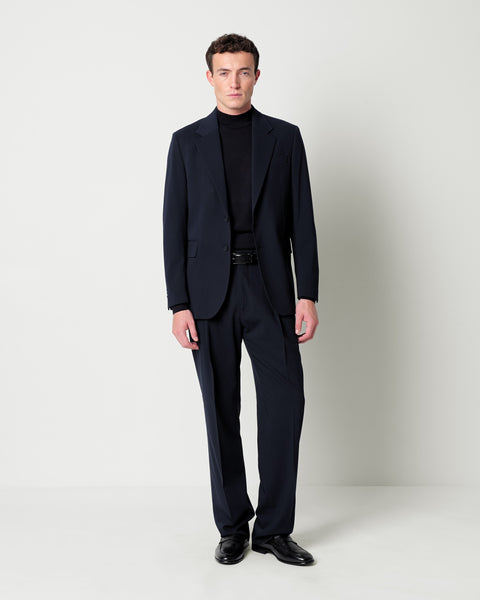 relaxed fit stretch wool blend twill suit