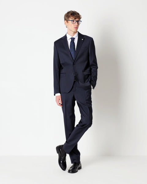 blue slim fit suit in stretch wool
