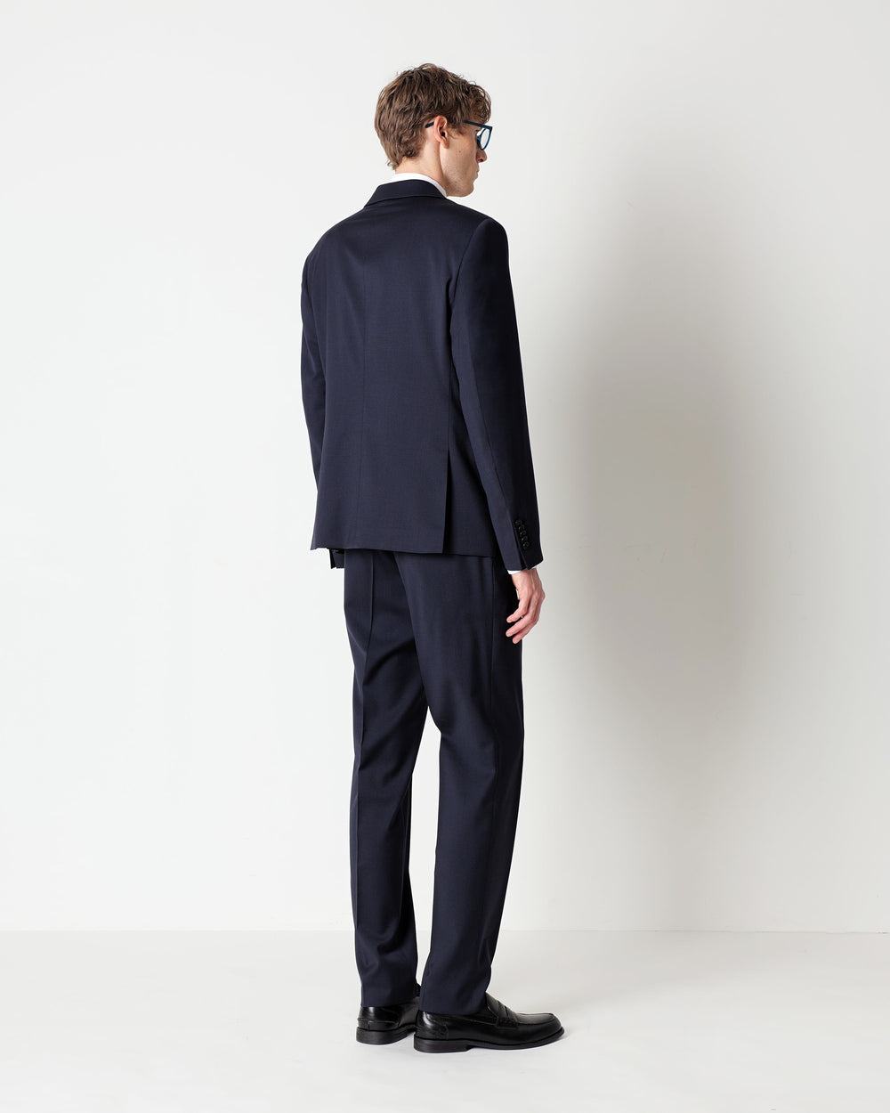 blue slim fit suit in stretch wool