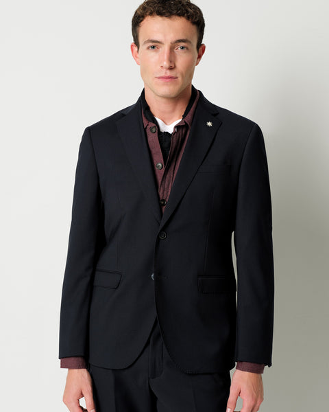 slim fit suit in stretch viscose blend twill