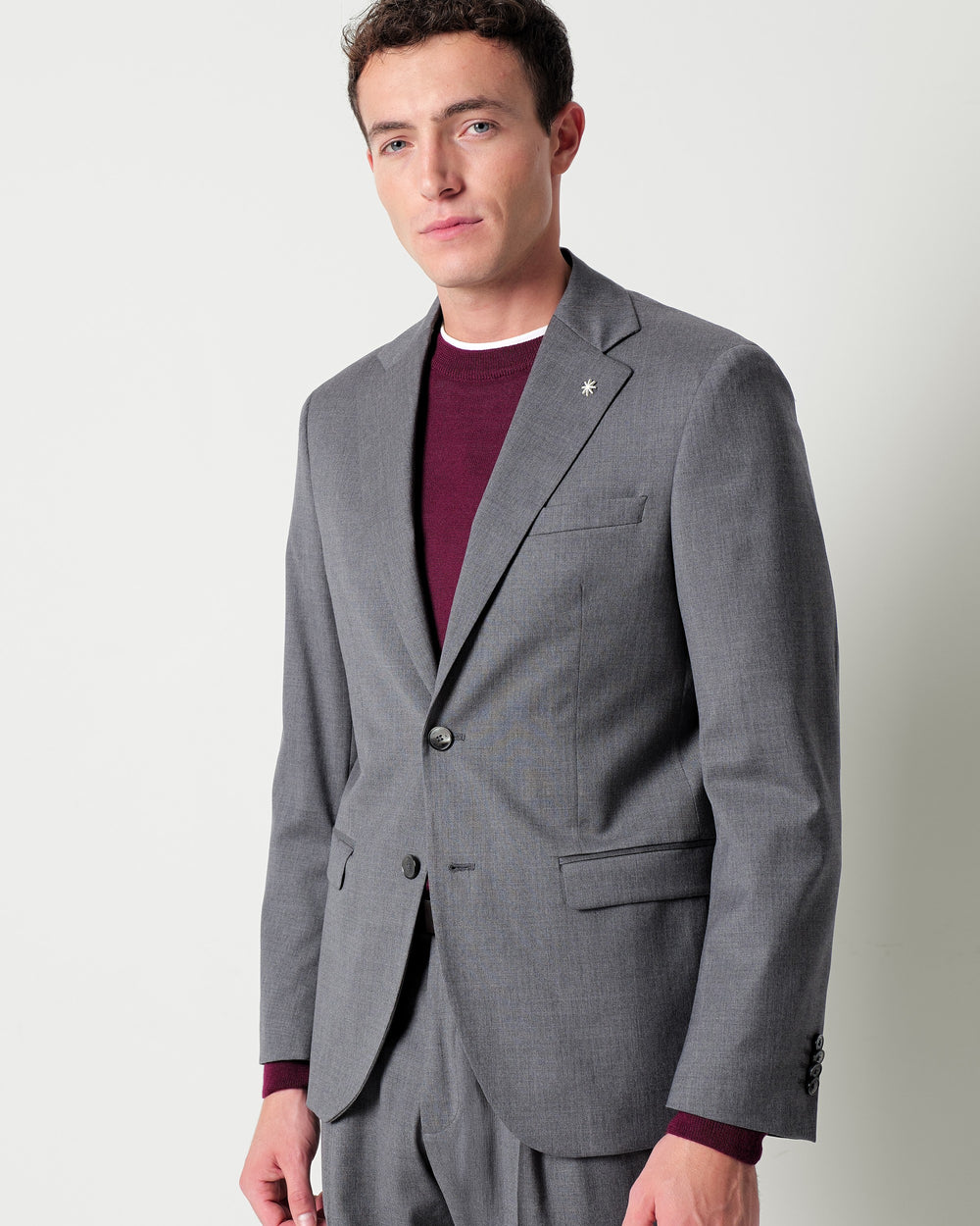 slim fit suit in stretch wool