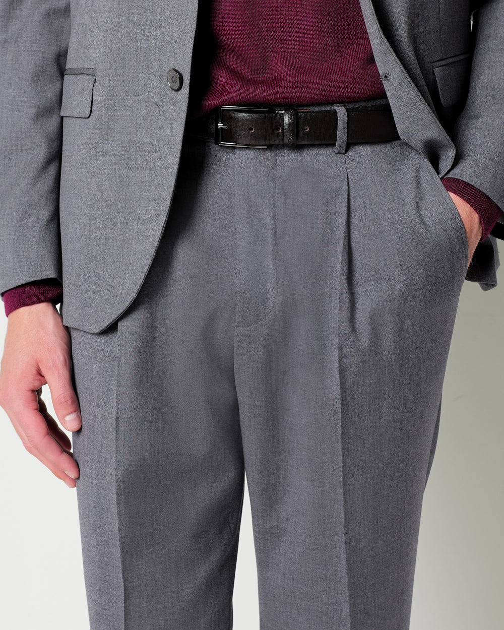 slim fit suit in stretch wool