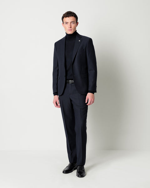slim fit micro pattern stretch viscose blend suit
