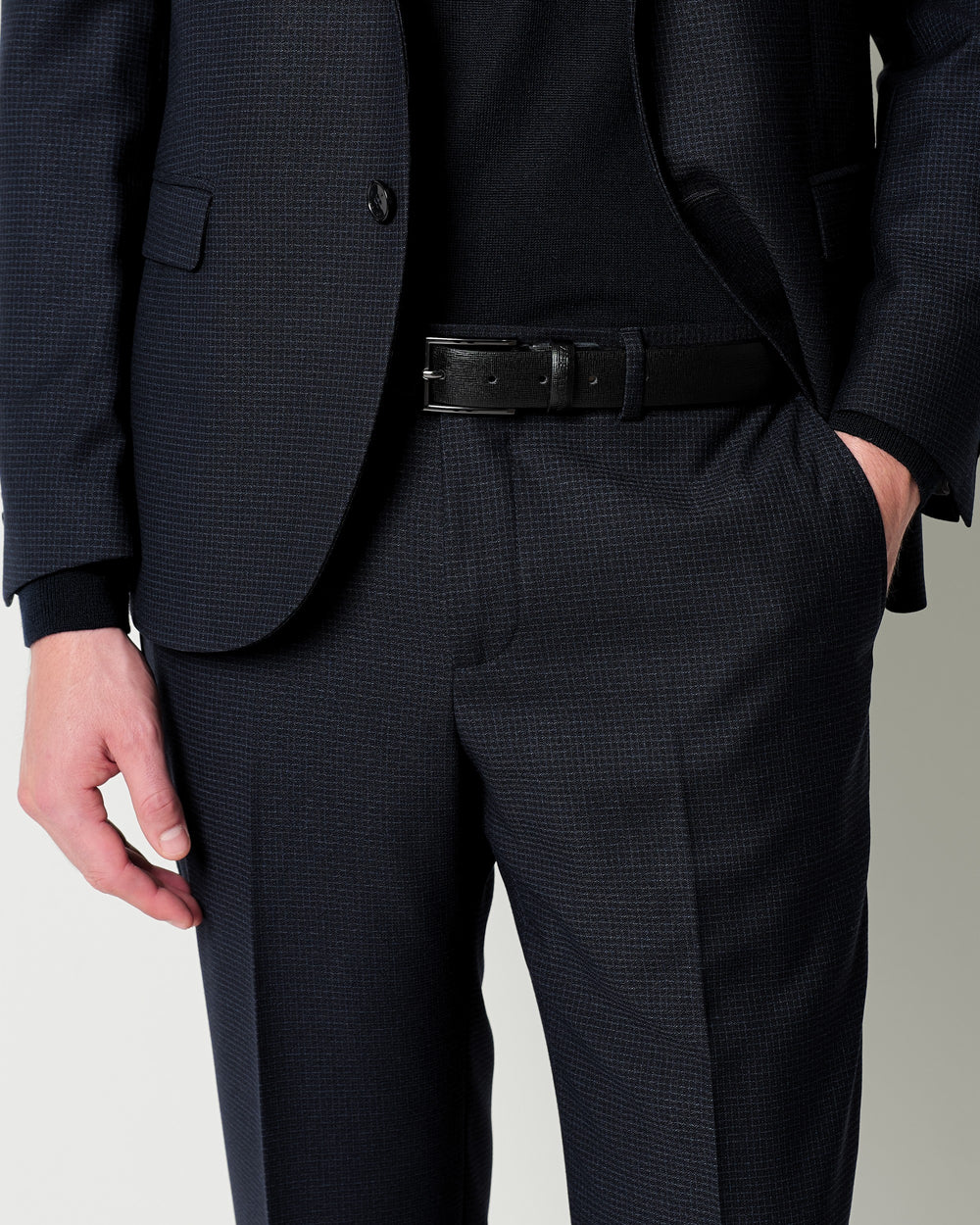 slim fit micro pattern stretch viscose blend suit