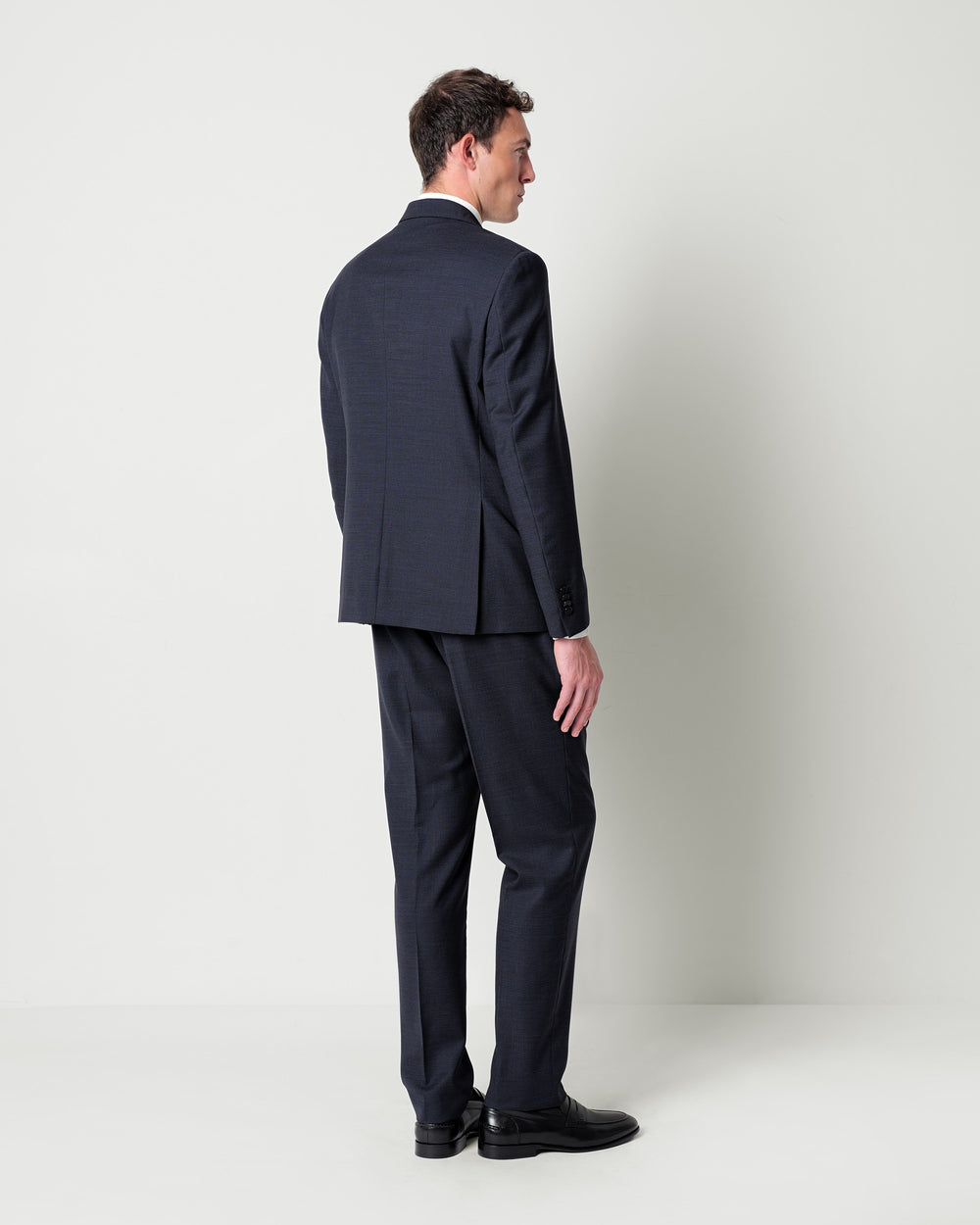 slim fit micro pattern pure wool suit