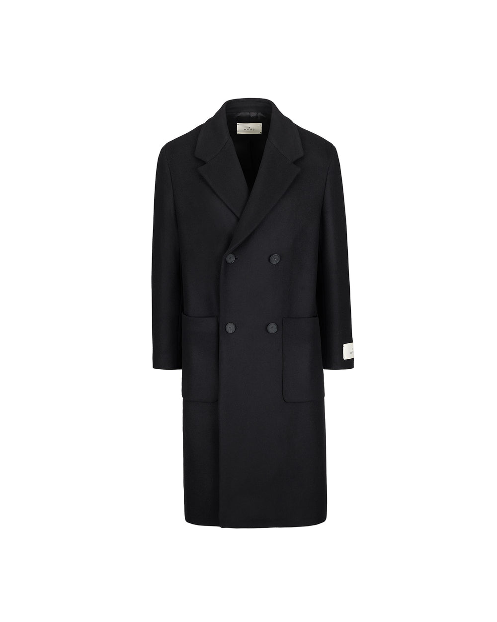 relaxed fit double breasted coat in a wool blend fabric