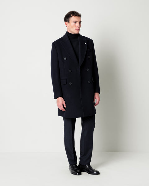 double breasted wool blend coat