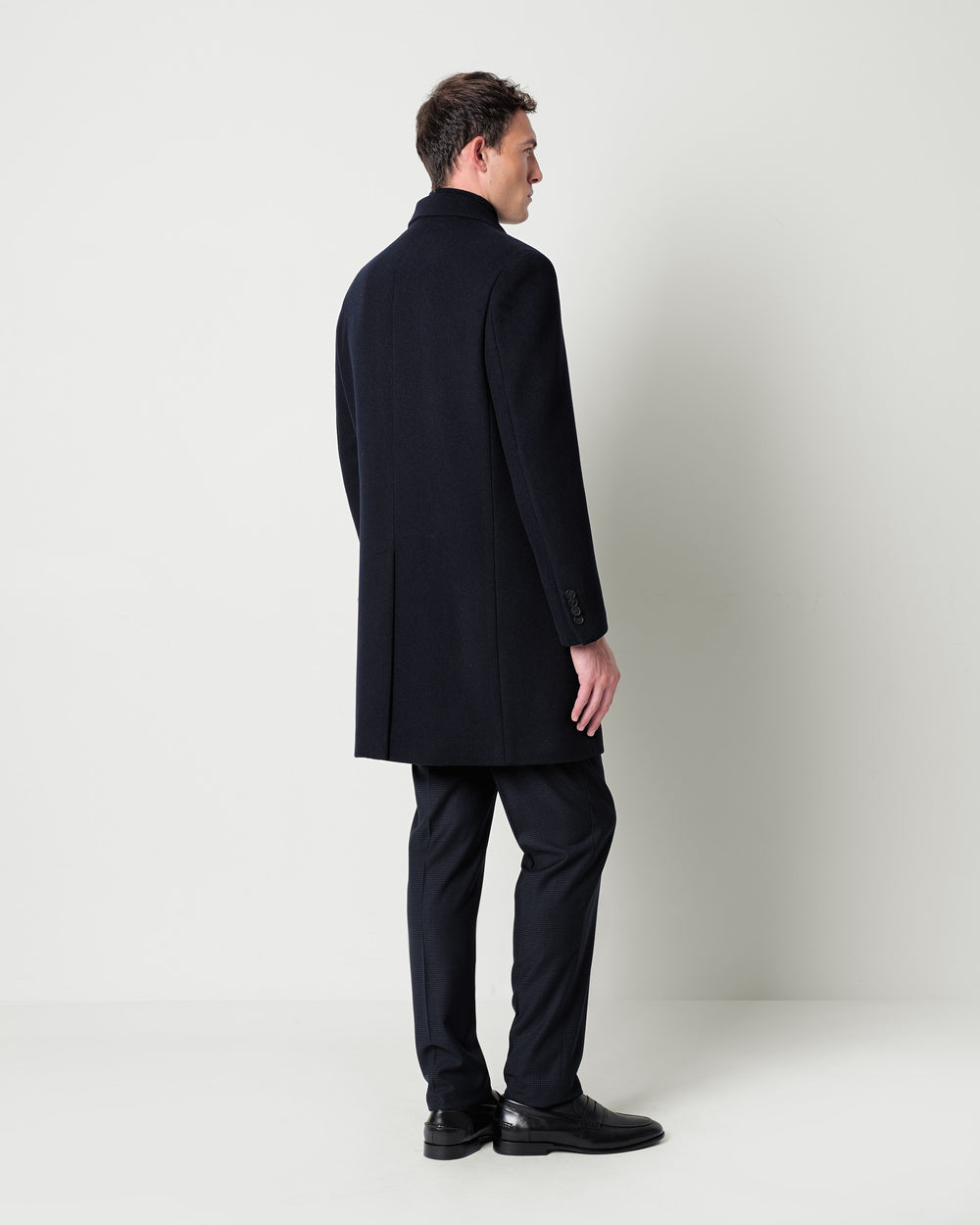 double breasted wool blend coat