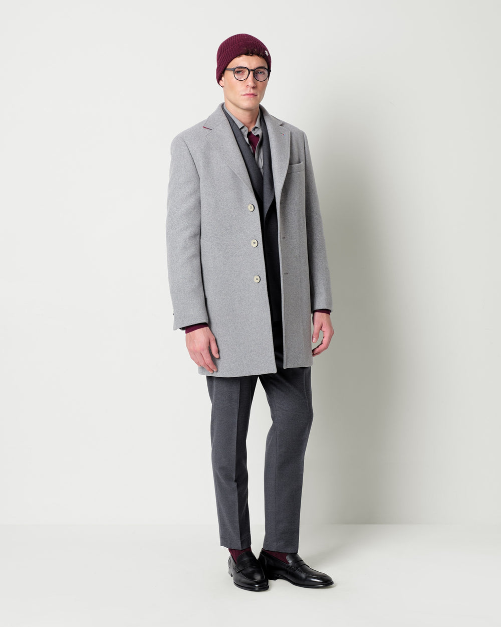slim fit wool blend coat