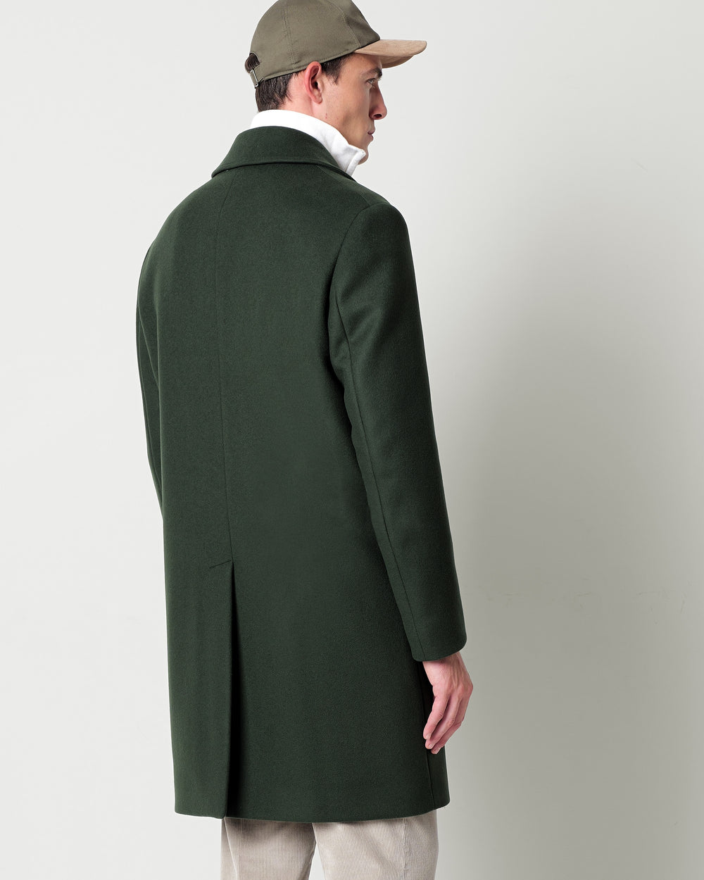 double breasted wool blend coat
