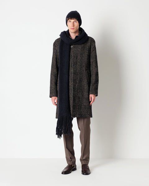 blue welsh coat in boucle` wool blend