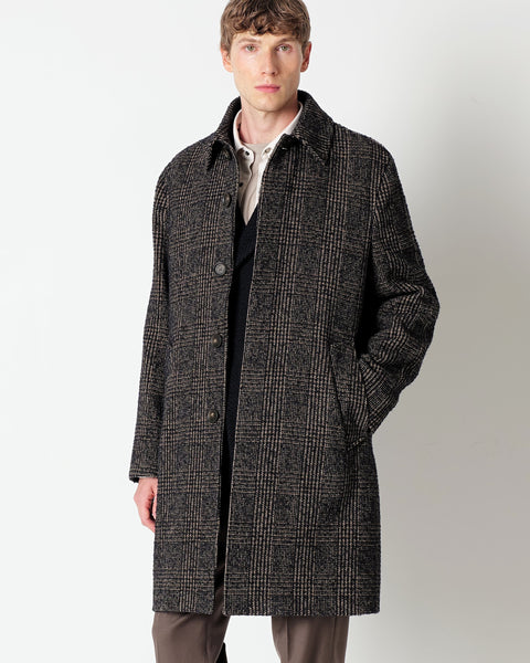 blue welsh coat in boucle` wool blend