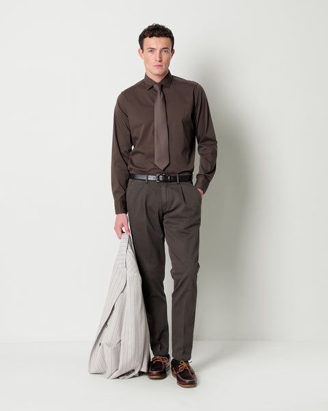 stretch cotton poplin washed shirt