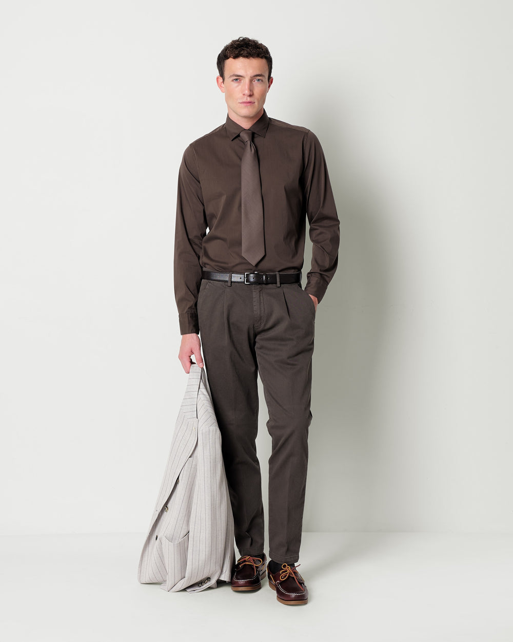 stretch cotton poplin washed shirt