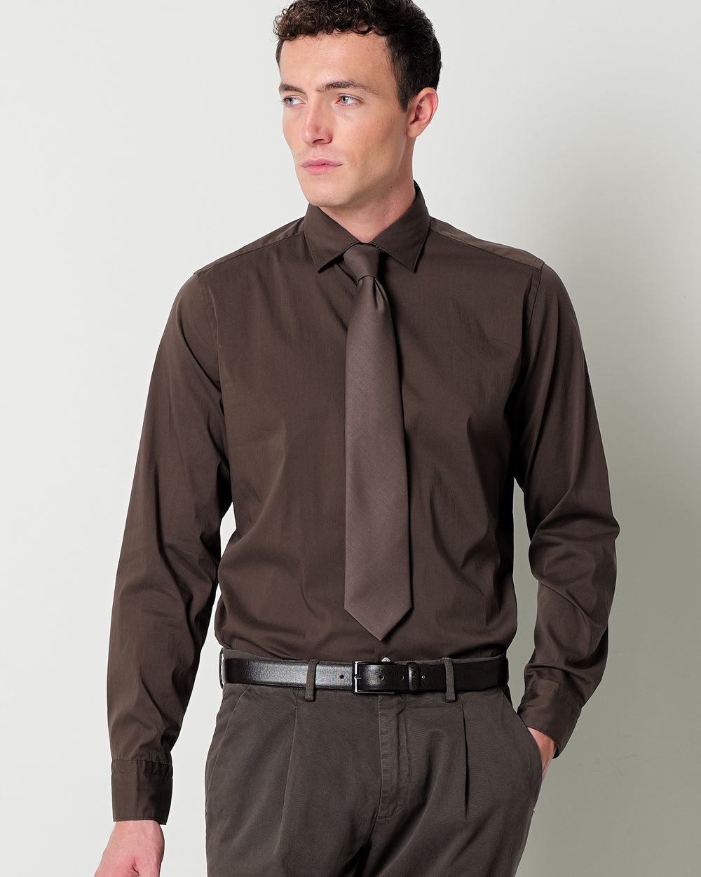 stretch cotton poplin washed shirt