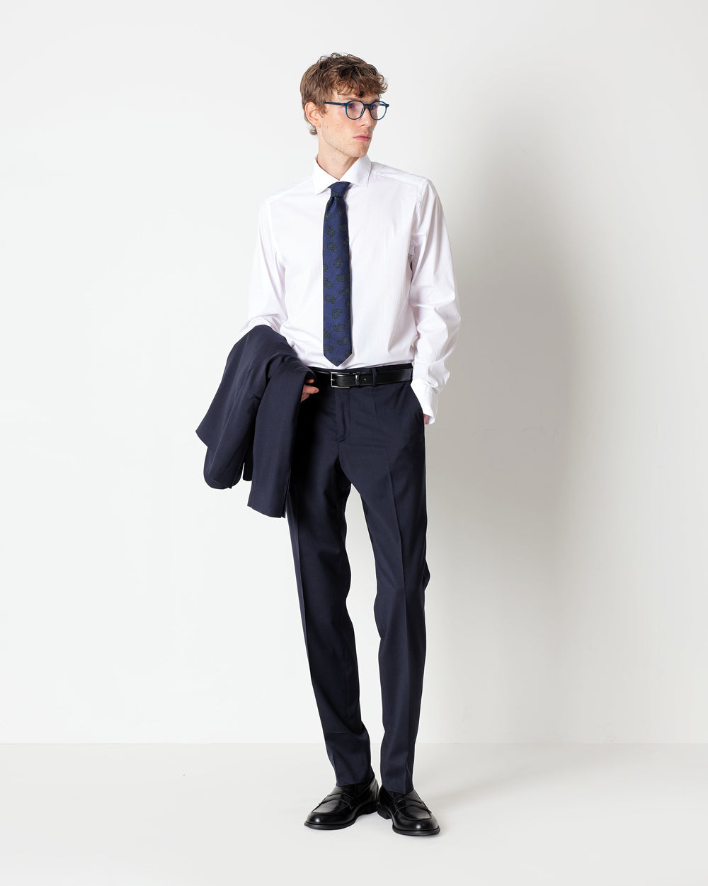 white stretch cotton poplin washed shirt