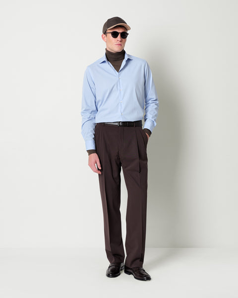 stretch cotton poplin washed shirt