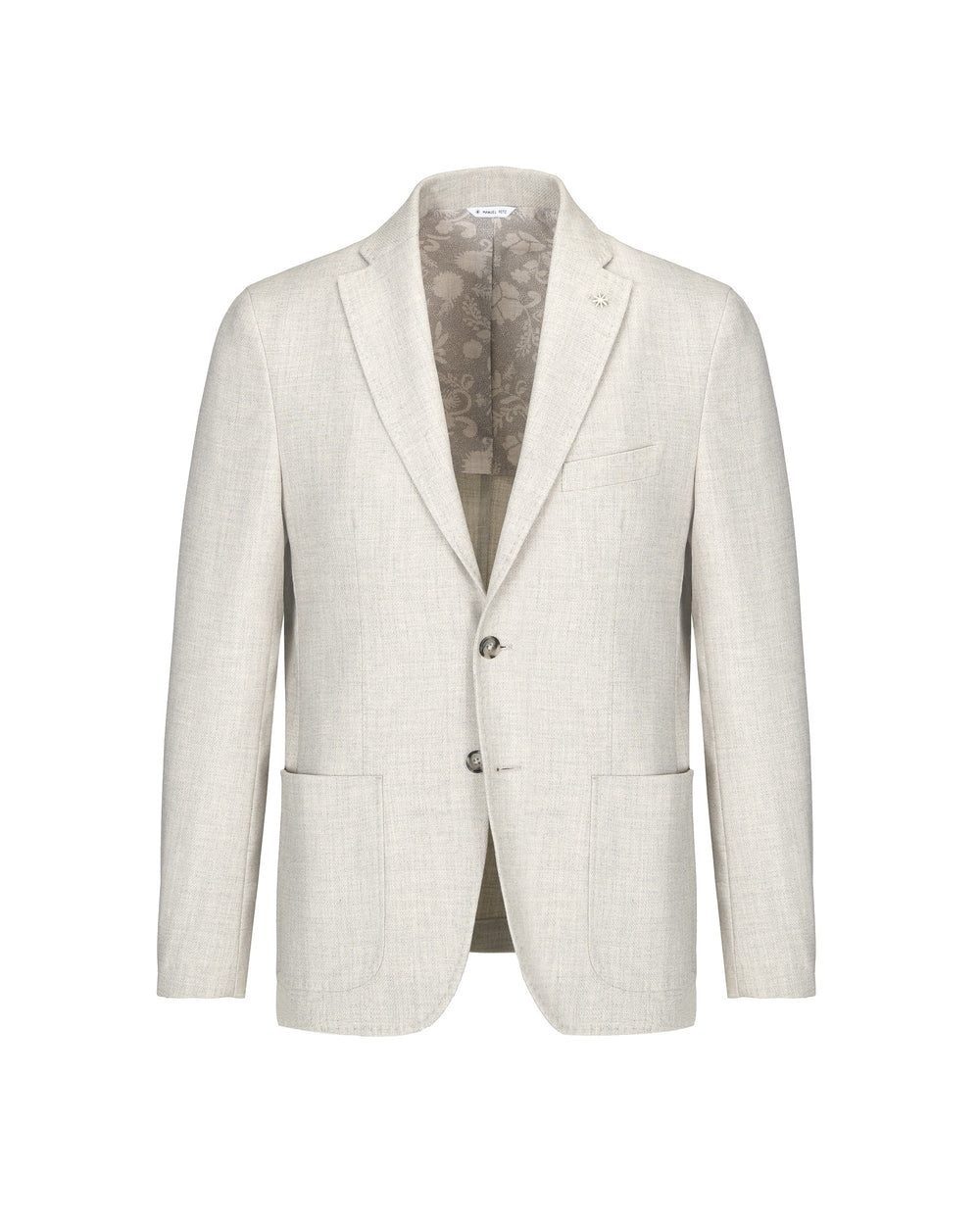 beige diagonal weave blazer in stretch viscose blend