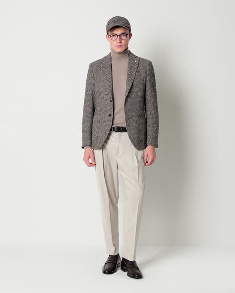 cotton blend houndstooth blazer