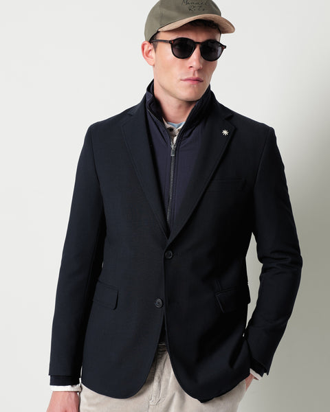 bi-stretch viscose blend bib blazer