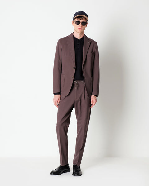 brown nuvola blazer in stretch viscose blend jersey
