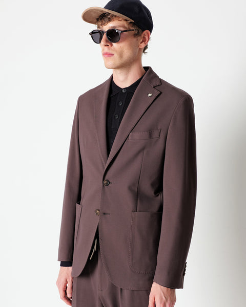brown nuvola blazer in stretch viscose blend jersey