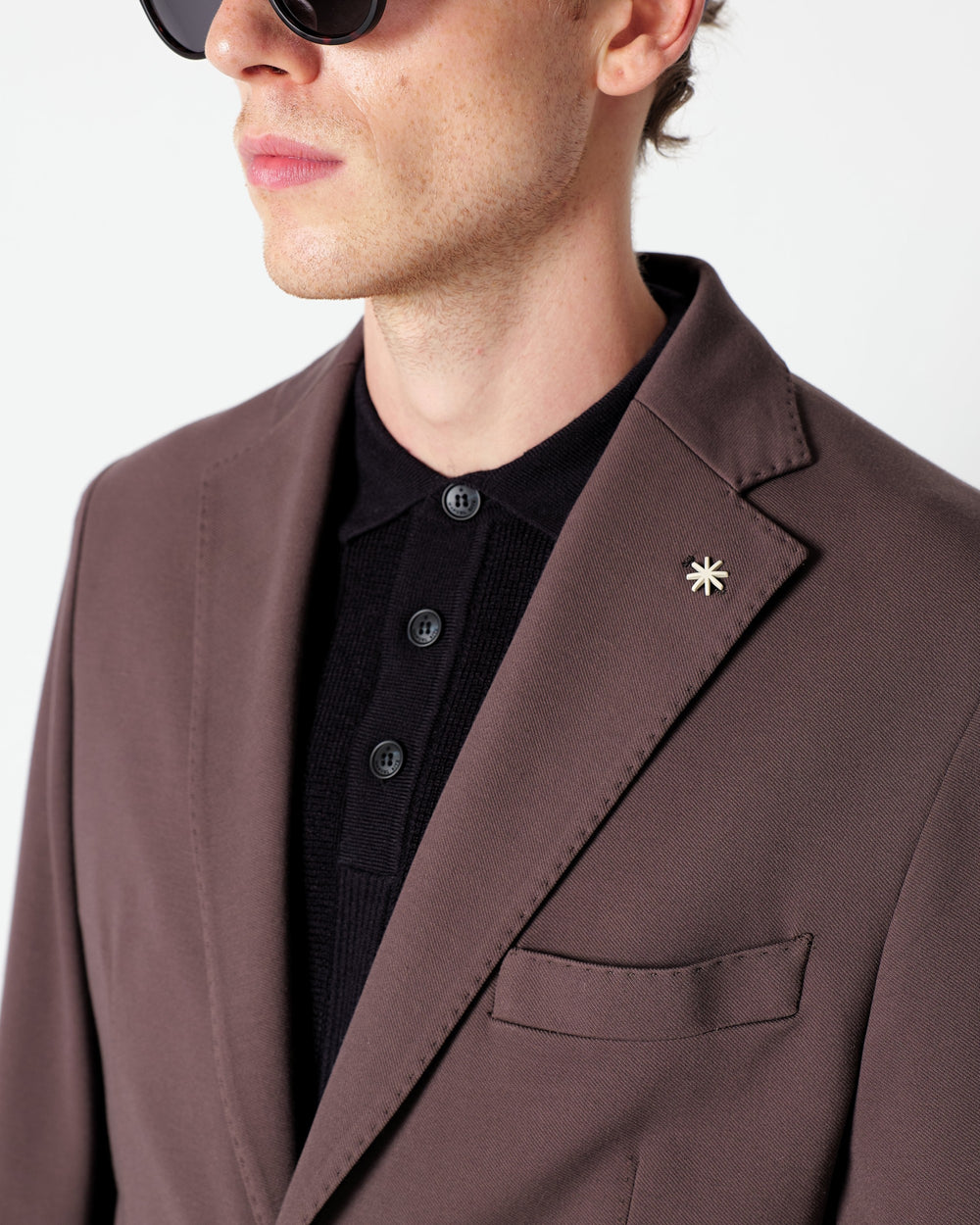 brown nuvola blazer in stretch viscose blend jersey