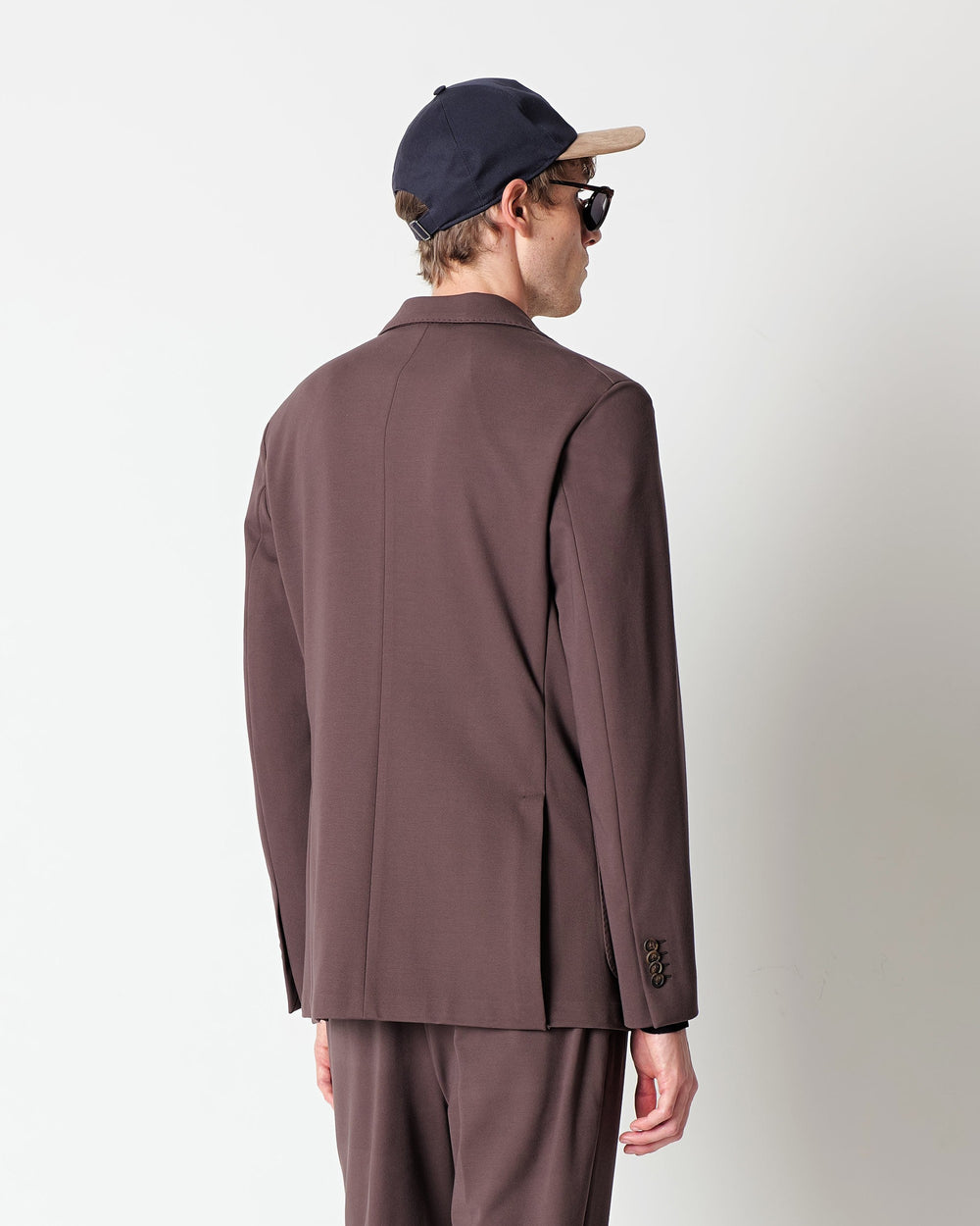brown nuvola blazer in stretch viscose blend jersey
