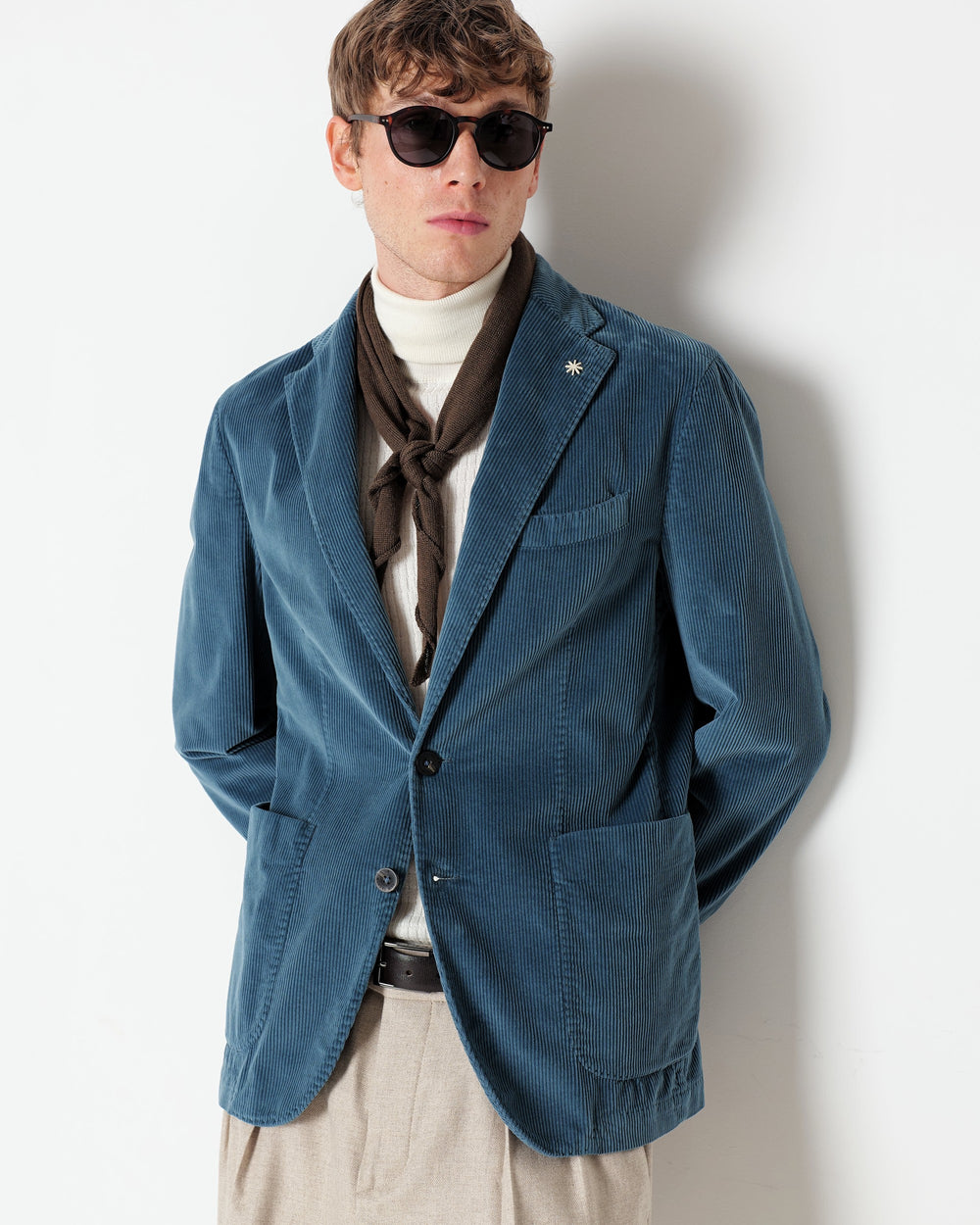 light blue nuvola velvet 1000 stripes blazer